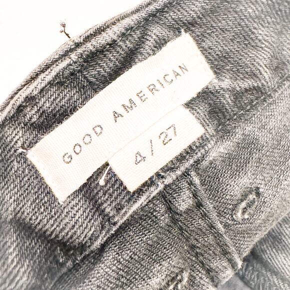 Good American Curve Straight Leg GC625T Denim jeans Charcoal Wash 206 Size 27 - Picture 6 of 8